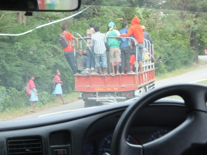 Bus trucks that run from Dili to Maubisse, East Timor